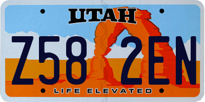UT license plate Z582EN