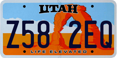 UT license plate Z582EQ