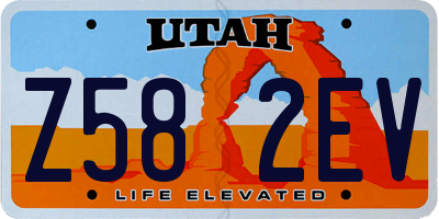 UT license plate Z582EV