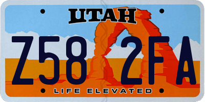 UT license plate Z582FA