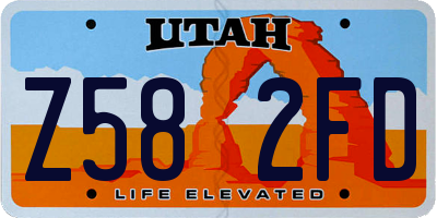 UT license plate Z582FD