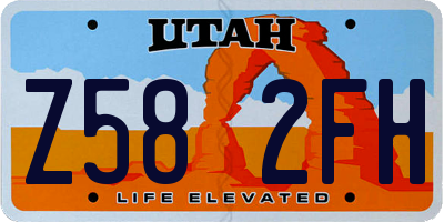 UT license plate Z582FH