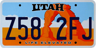UT license plate Z582FJ