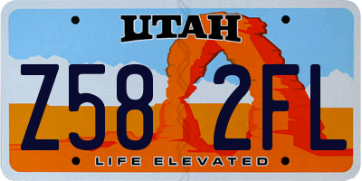 UT license plate Z582FL