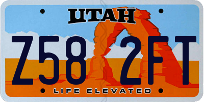 UT license plate Z582FT
