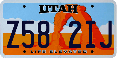 UT license plate Z582IJ