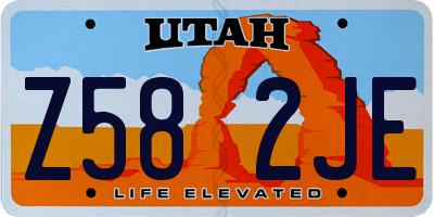 UT license plate Z582JE