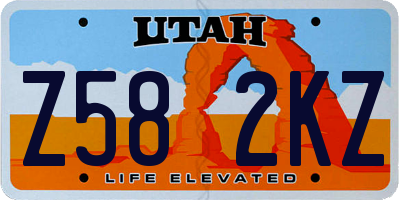UT license plate Z582KZ