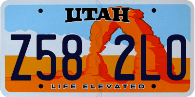 UT license plate Z582LO