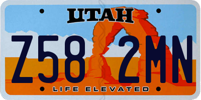 UT license plate Z582MN