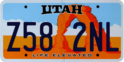 UT license plate Z582NL