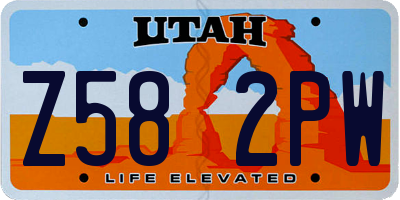 UT license plate Z582PW