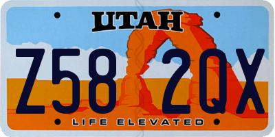UT license plate Z582QX