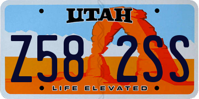 UT license plate Z582SS