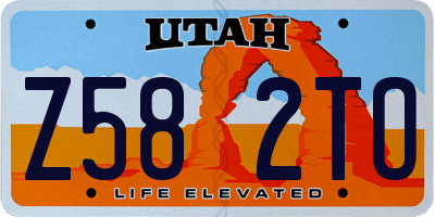 UT license plate Z582TO