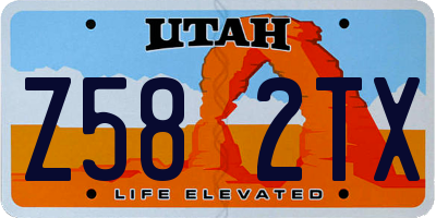 UT license plate Z582TX
