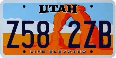 UT license plate Z582ZB