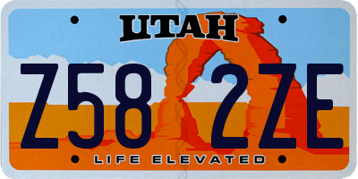 UT license plate Z582ZE