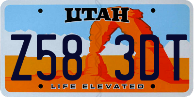 UT license plate Z583DT