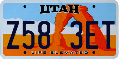 UT license plate Z583ET