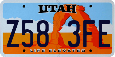 UT license plate Z583FE