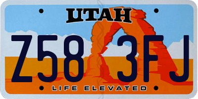 UT license plate Z583FJ