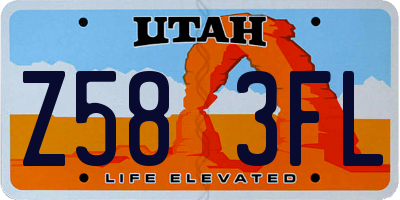 UT license plate Z583FL