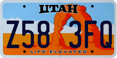 UT license plate Z583FQ