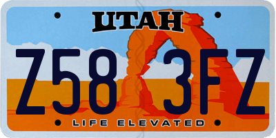 UT license plate Z583FZ