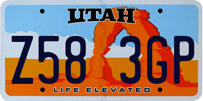 UT license plate Z583GP