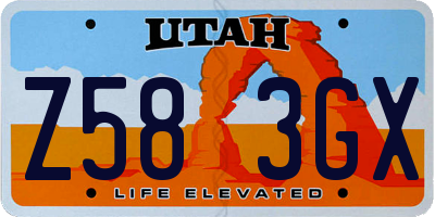 UT license plate Z583GX