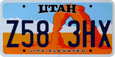 UT license plate Z583HX