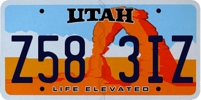 UT license plate Z583IZ