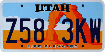 UT license plate Z583KW