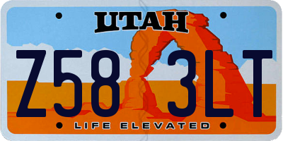 UT license plate Z583LT