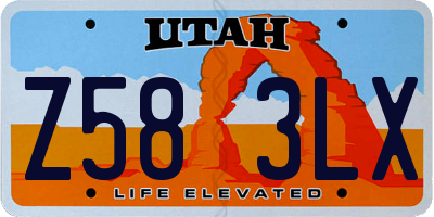 UT license plate Z583LX