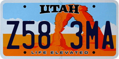 UT license plate Z583MA