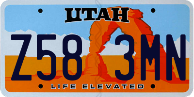 UT license plate Z583MN