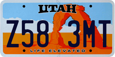 UT license plate Z583MT