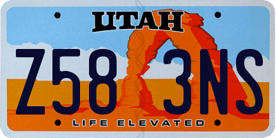 UT license plate Z583NS