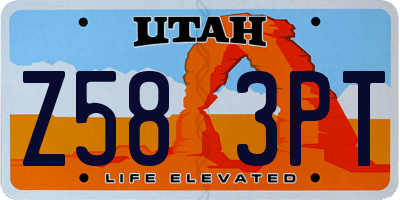 UT license plate Z583PT