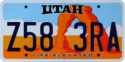UT license plate Z583RA