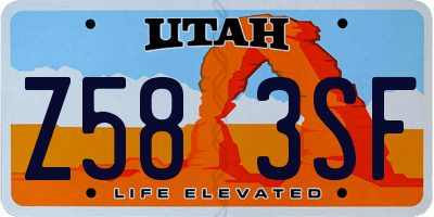 UT license plate Z583SF