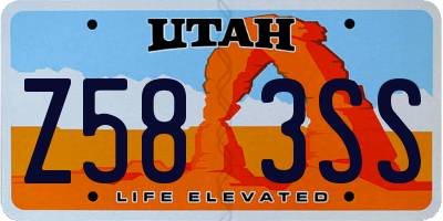 UT license plate Z583SS