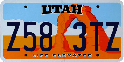 UT license plate Z583TZ