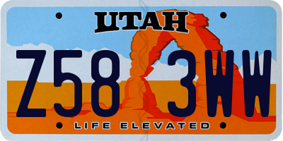 UT license plate Z583WW