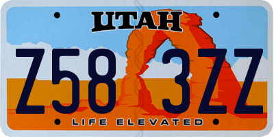 UT license plate Z583ZZ