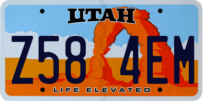 UT license plate Z584EM