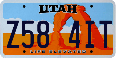 UT license plate Z584IT