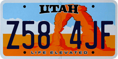 UT license plate Z584JF